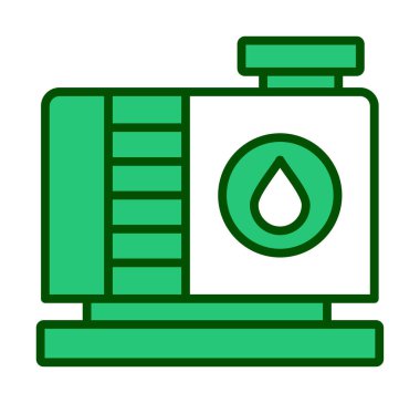 Fabrika tankı simgesi, vektör illüstrasyonu