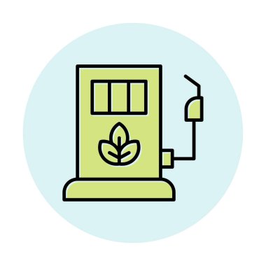 benzin istasyonu web simgesi, vektör illüstrasyonu