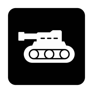 askeri tank simgesi, vektör illüstrasyonu 