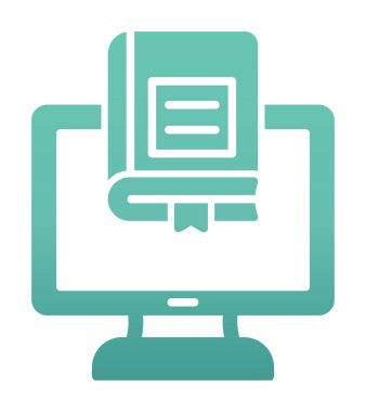 çevrimiçi kütüphane rengi vektör illüstrasyonu                        