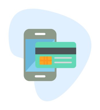 Kart ödemesi. Mobil ödeme ana hatları vektör simgesi