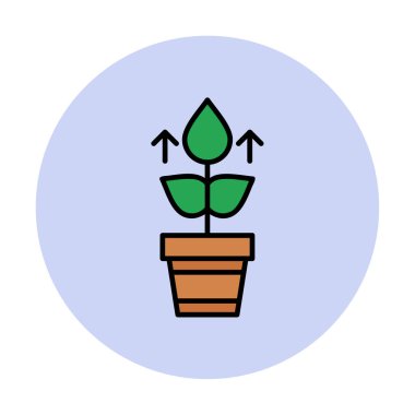 Bitki büyüme ikonu vektör illüstrasyonu