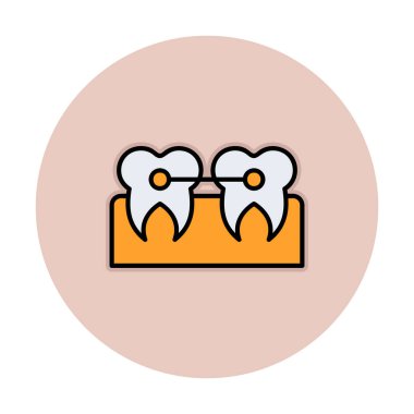 Diş bakımı ikonu, vektör çizimi. Parantezler                       