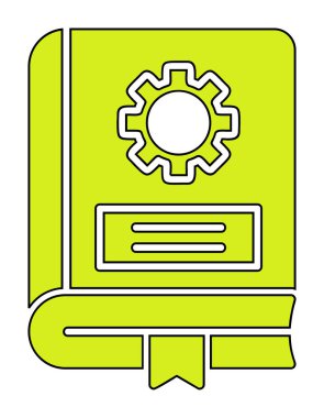 Mekanik kitap düz simgesi, vektör illüstrasyonu 