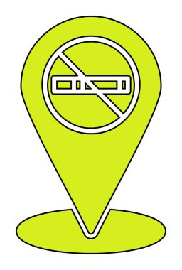 Basit Sigara İçilmez alanı simgesi, vektör illüstrasyonu