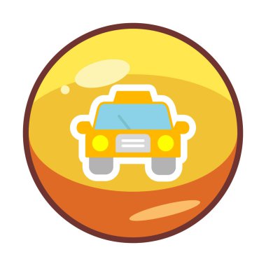 Basit taksi arabası simgesi, vektör illüstrasyonu