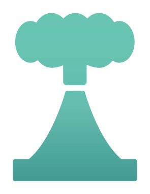 Volkan vektör illüstrasyonu, çizgi film simgesi ögesi.                         