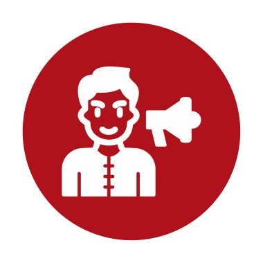 Gençler megafonla, vektör illüstrasyonuyla protesto ediyor  