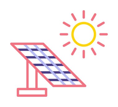 Güneş paneli ikon vektör illüstrasyonu 