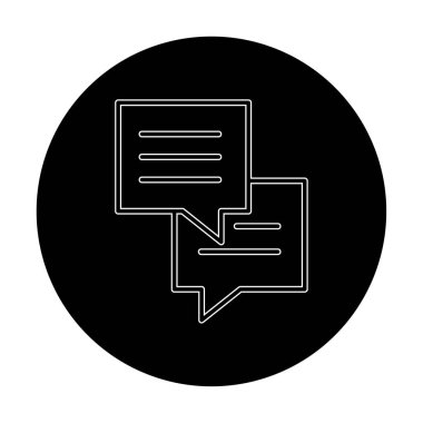 Sohbet ileti simgesi, vektör illüstrasyonu 