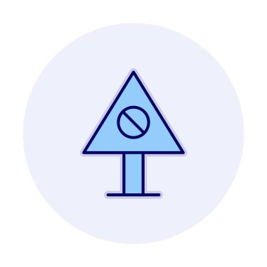 Yasaklanmış yol simgesinin vektör illüstrasyonu 