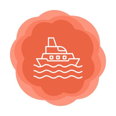 Gemi simgesi, vektör illüstrasyonu