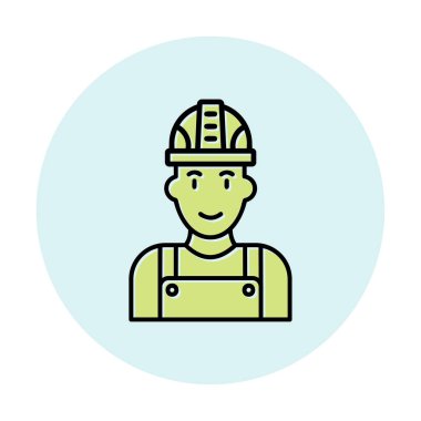 Fabrika İşçi simgesi vektör illüstrasyonu