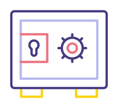 Güvenli kutu simgesi, vektör illüstrasyonu 