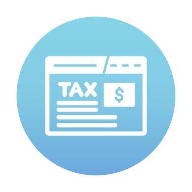 beyaz üzerinde vergilendirme web sitesi simgesi vektör çizimi 