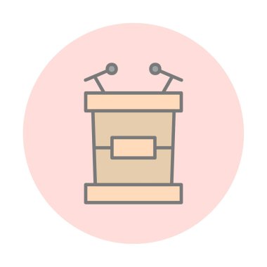 Modern Tribune simgesinin vektör çizimi                     