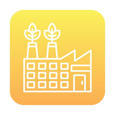 Basit Eco Factory simgesi, vektör illüstrasyonu