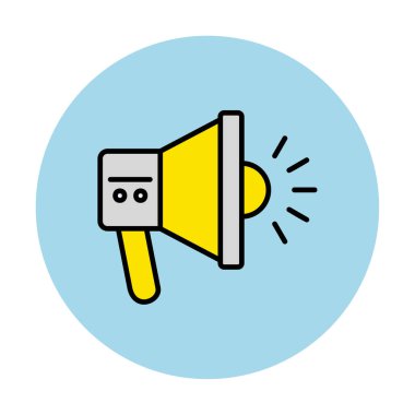 megafon simgesi vektörü web ve mobil tasarımınız için beyaz arkaplanda izole edilmiş, megafon logosu konsepti 