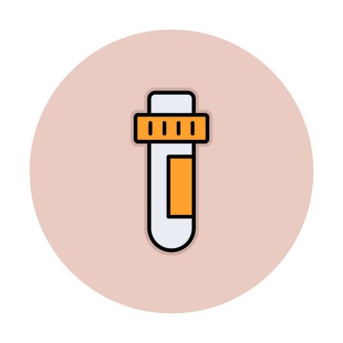 Modern eğitim ikonunun vektör çizimi. Test Tübü                                   