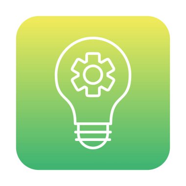 Simge içinde dişli ampul, vektör illüstrasyonu