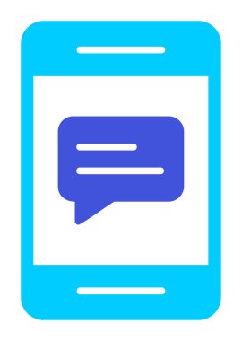 Sohbet ileti simgesi, vektör illüstrasyonu 