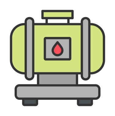 Fabrika tankı simgesi, vektör illüstrasyonu