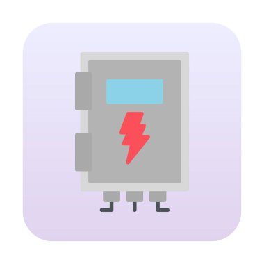 Güç simgesi, vektör illüstrasyonu. Yüksek Voltaj Kutusu              