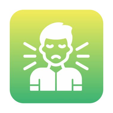 Korkmuş adam simgesi, korku konsepti, vektör illüstrasyonu