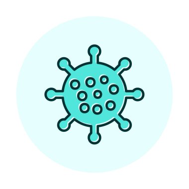 Corona virüs simgesi, covid-19 salgın hastalık sembolü, çizgi biçimi vektör simgesi