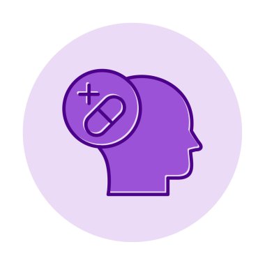 Tıbbi ve sağlık ikonu, vektör illüstrasyon. Ruh Sağlığı Konsepti                                    