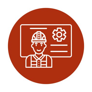 Mimar, sunum simgesi vektör illüstrasyonu yapıyor 