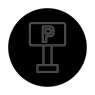 Park yeri simgesi. Web için park vektörü simgelerinin özet çizimi