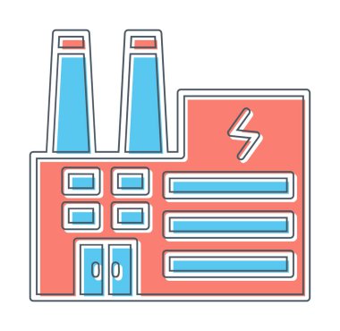 Elektrik fabrikası renkli vektör simgesi