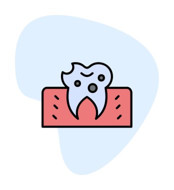 Diş Tedavi simgesi, vektör illüstrasyonu  