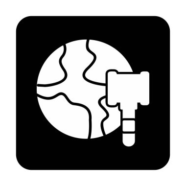 Dünya Açık Artırma Simgesi Vektör İllüstrasyonu