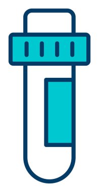 Modern eğitim ikonunun vektör çizimi. Test Tübü                                   