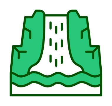 Basit Waterfal simgesi, vektör illüstrasyonu