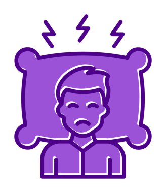 Yastıklı adam, uykusuzluk konsepti vektörü