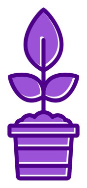 Çömlekteki düz bitkinin vektör çizimi