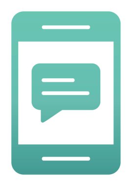 Sohbet ileti simgesi, vektör illüstrasyonu 