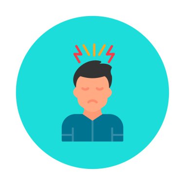 stresli kişi simgesi, vektör illüstrasyonu basit tasarım