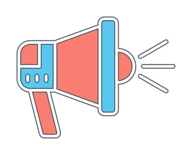 megafon simgesi vektörü web ve mobil tasarımınız için beyaz arkaplanda izole edilmiş, megafon logosu konsepti 