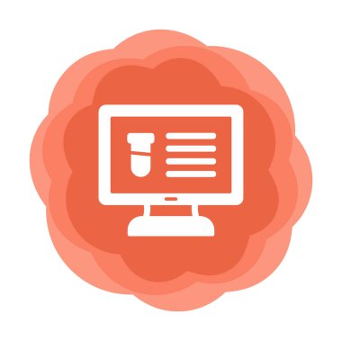 test tüpü ve bilgisayar ekran simgesi modayı izole etti. Bilgisayar Bilimi                                          