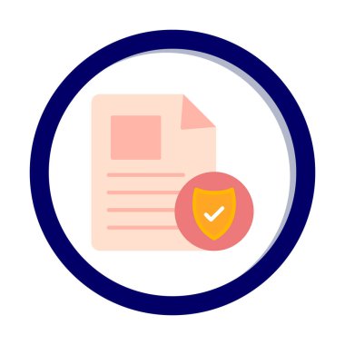 Onaylanmış Belge simgesi, vektör illüstrasyonu basit tasarım