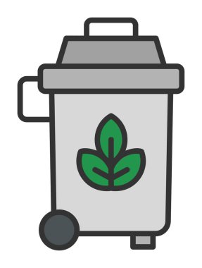 Eko çöp kutusu ikon vektör illüstrasyonu 