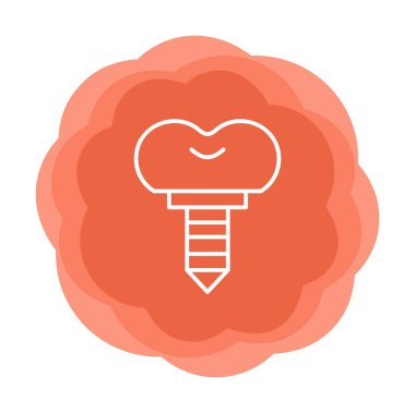 Diş implantı ikon vektör illüstrasyonu