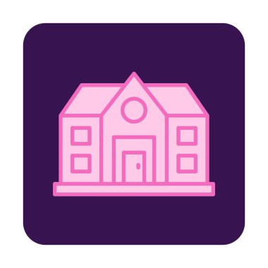 ev düz simgesi, vektör illüstrasyonu 