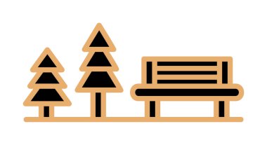 Dinlenme Alanı web simgesi, vektör illüstrasyonu 