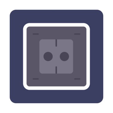 Modern Elektrik Soket simgesinin vektör illüstrasyonu       