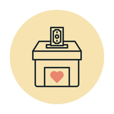 Bağış Kutusu vektör simgesi